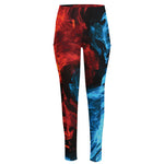 Red And Blue Twin Flame Print High-Waisted Pocket Leggings