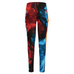 Red And Blue Twin Flame Print High-Waisted Pocket Leggings