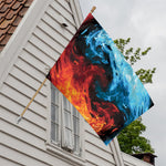 Red And Blue Twin Flame Print House Flag