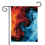 Red And Blue Twin Flame Print House Flag