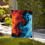 Red And Blue Twin Flame Print House Flag