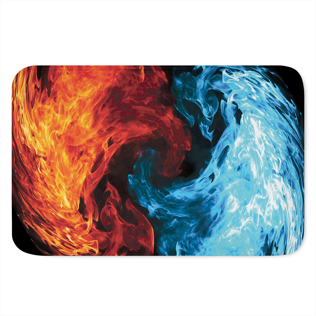 Red And Blue Twin Flame Print Indoor Door Mat
