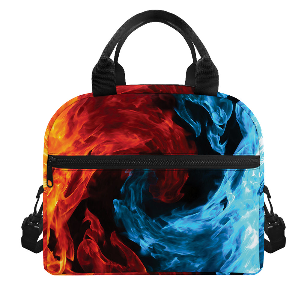 Red And Blue Twin Flame Print Insulated Lunch Bag