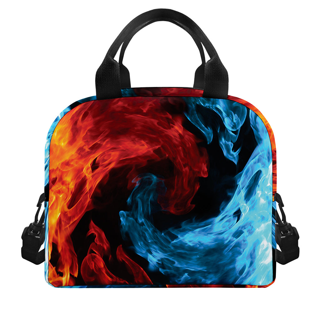 Red And Blue Twin Flame Print Insulated Lunch Bag