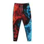 Red And Blue Twin Flame Print Jogger Pants