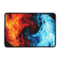 Red And Blue Twin Flame Print Kitchen Mat