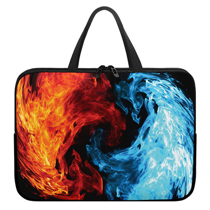 Red And Blue Twin Flame Print Laptop Sleeve With Handle