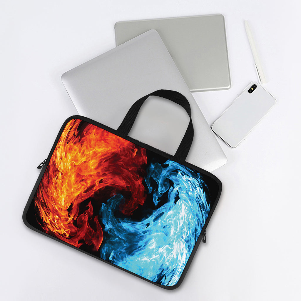 Red And Blue Twin Flame Print Laptop Sleeve With Handle