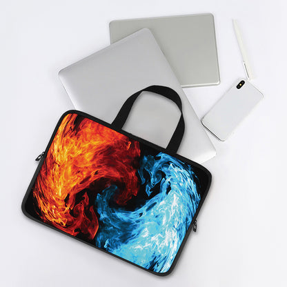 Red And Blue Twin Flame Print Laptop Sleeve With Handle