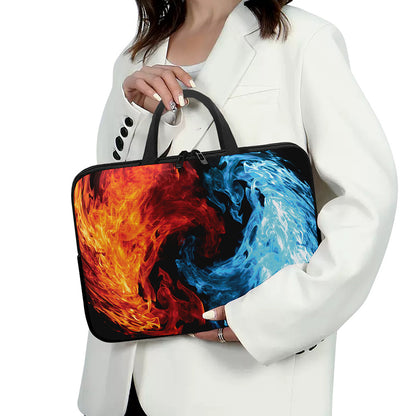 Red And Blue Twin Flame Print Laptop Sleeve With Handle