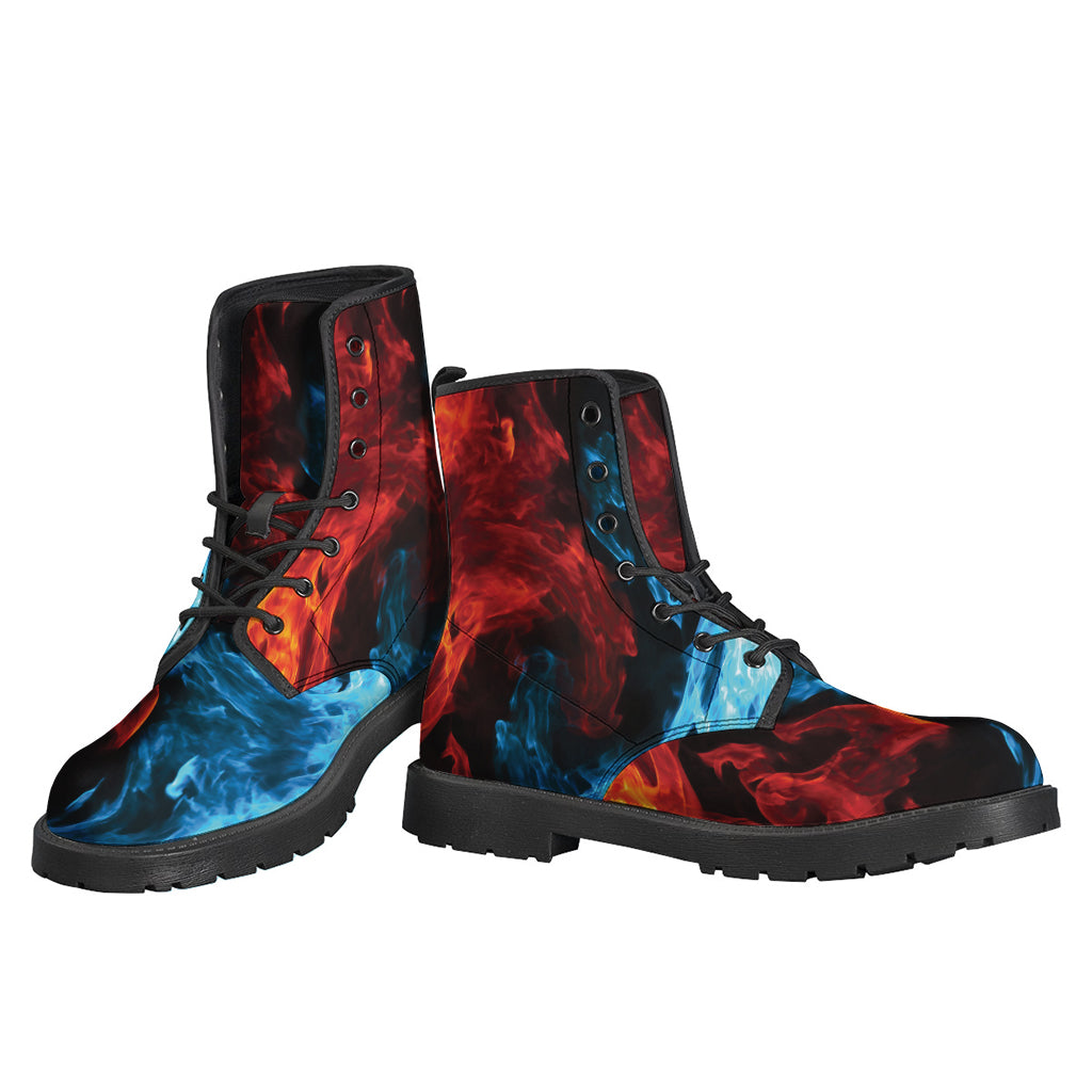 Red And Blue Twin Flame Print Backpack