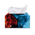 Red And Blue Twin Flame Print Leather Tissue Box Cover
