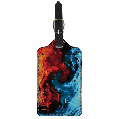 Red And Blue Twin Flame Print Luggage Tag