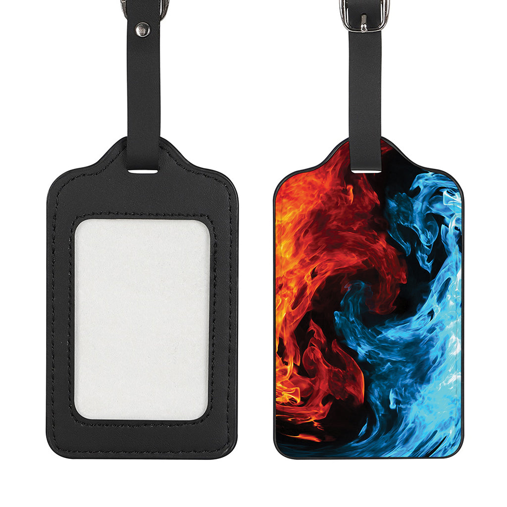 Red And Blue Twin Flame Print Luggage Tag