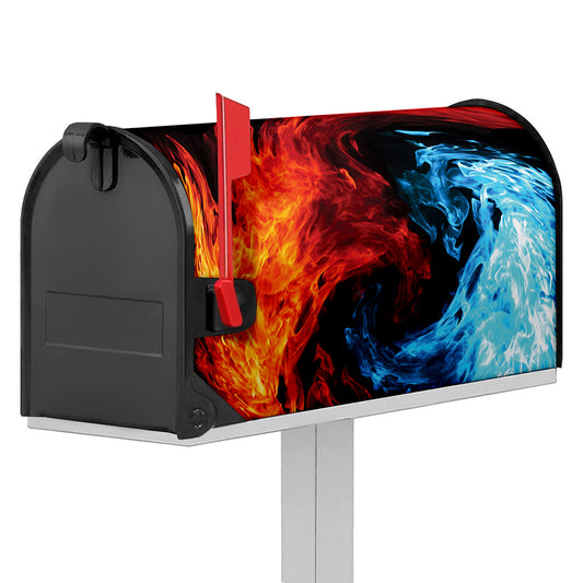 Red And Blue Twin Flame Print Mailbox Cover