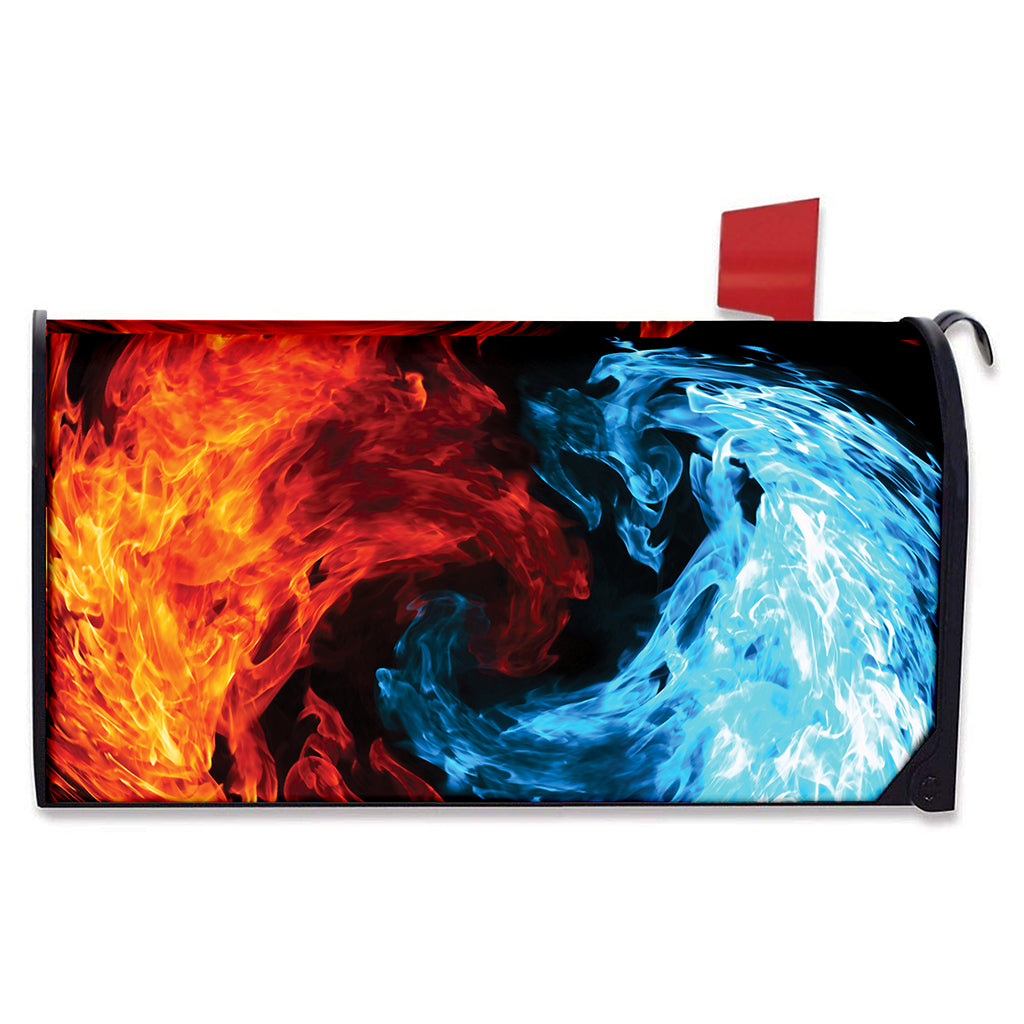Red And Blue Twin Flame Print Mailbox Cover