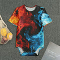 Red And Blue Twin Flame Print Men's Bodysuit