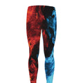 Red And Blue Twin Flame Print Men's Leggings