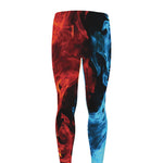 Red And Blue Twin Flame Print Men's leggings