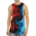 Red And Blue Twin Flame Print Men's Muscle Tank Top