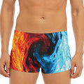 Red And Blue Twin Flame Print Men's Short Boxer Briefs