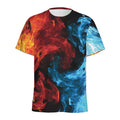 Red And Blue Twin Flame Print Men's Athletic T-Shirt