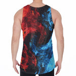 Red And Blue Twin Flame Print Men's Velvet Tank Top