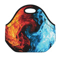 Red And Blue Twin Flame Print Neoprene Lunch Bag