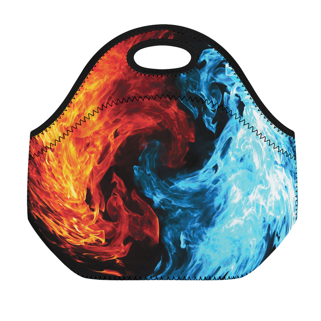 Red And Blue Twin Flame Print Neoprene Lunch Bag