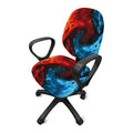 Red And Blue Twin Flame Print Office Chair Cover