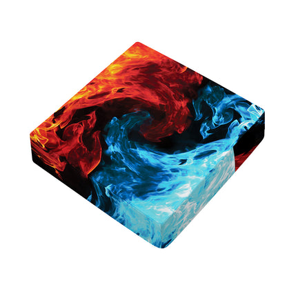 Red And Blue Twin Flame Print Outdoor Seat Cushion Cover