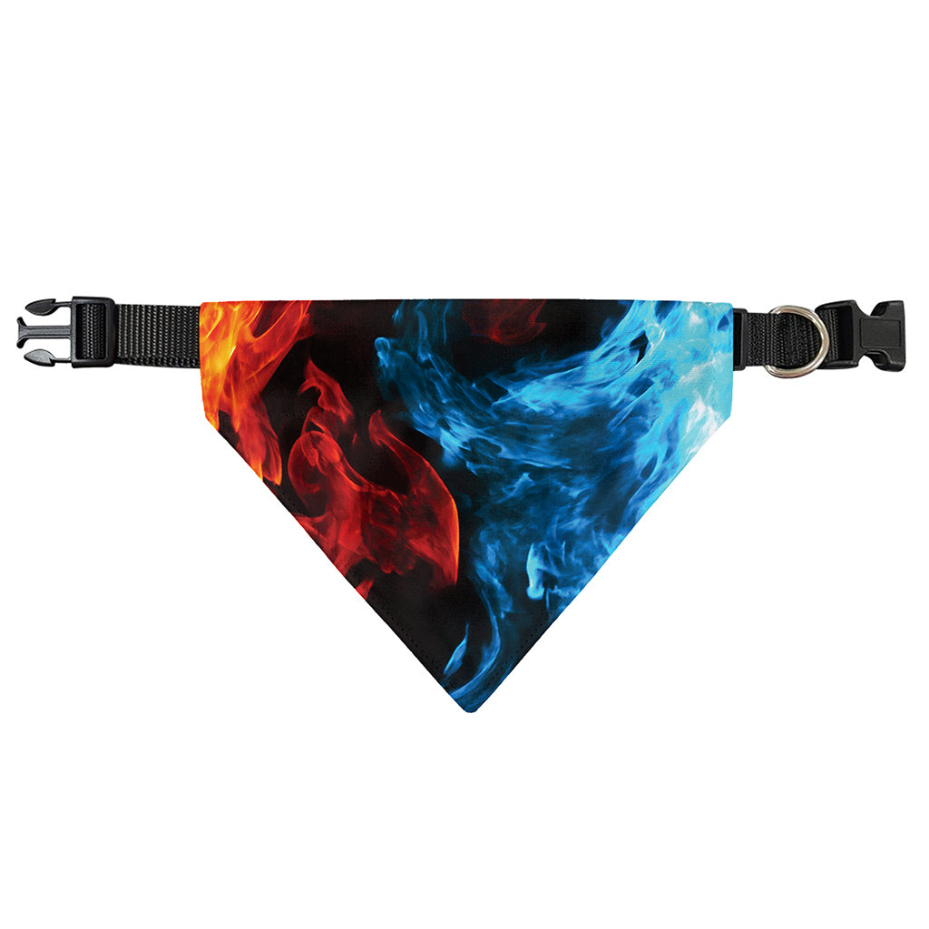 Red And Blue Twin Flame Print Over The Collar Dog Bandana