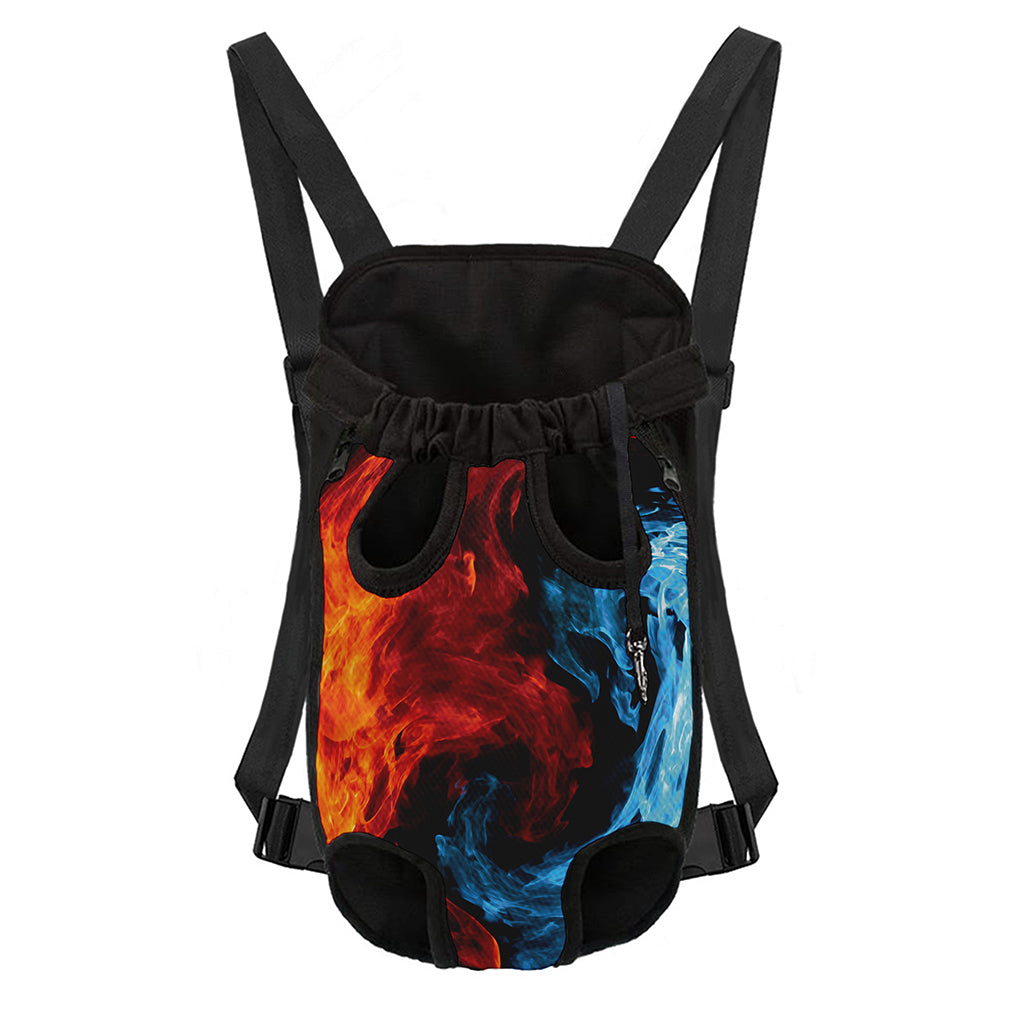 Red And Blue Twin Flame Print Pet Carrier Backpack