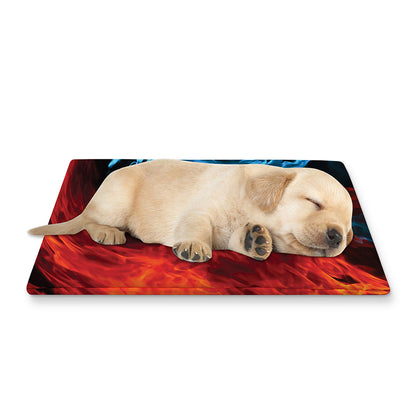 Red And Blue Twin Flame Print Pet Cooling Mat Cover