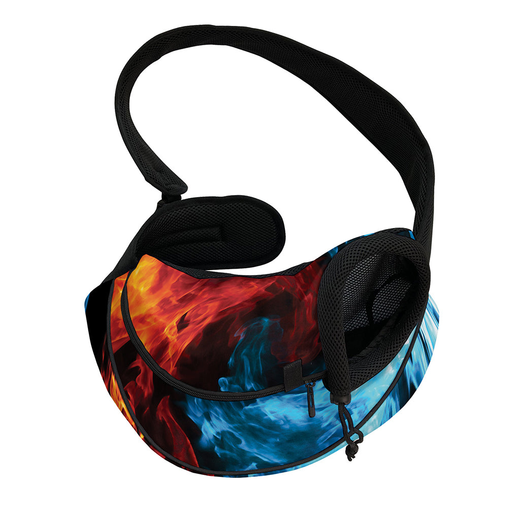 Red And Blue Twin Flame Print Pet Sling Carrier