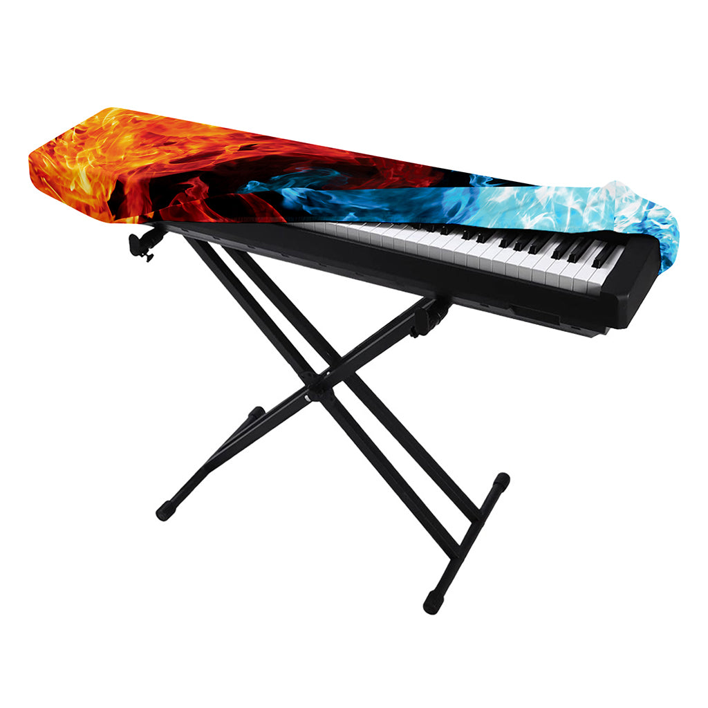 Red And Blue Twin Flame Print Piano Keyboard Cover