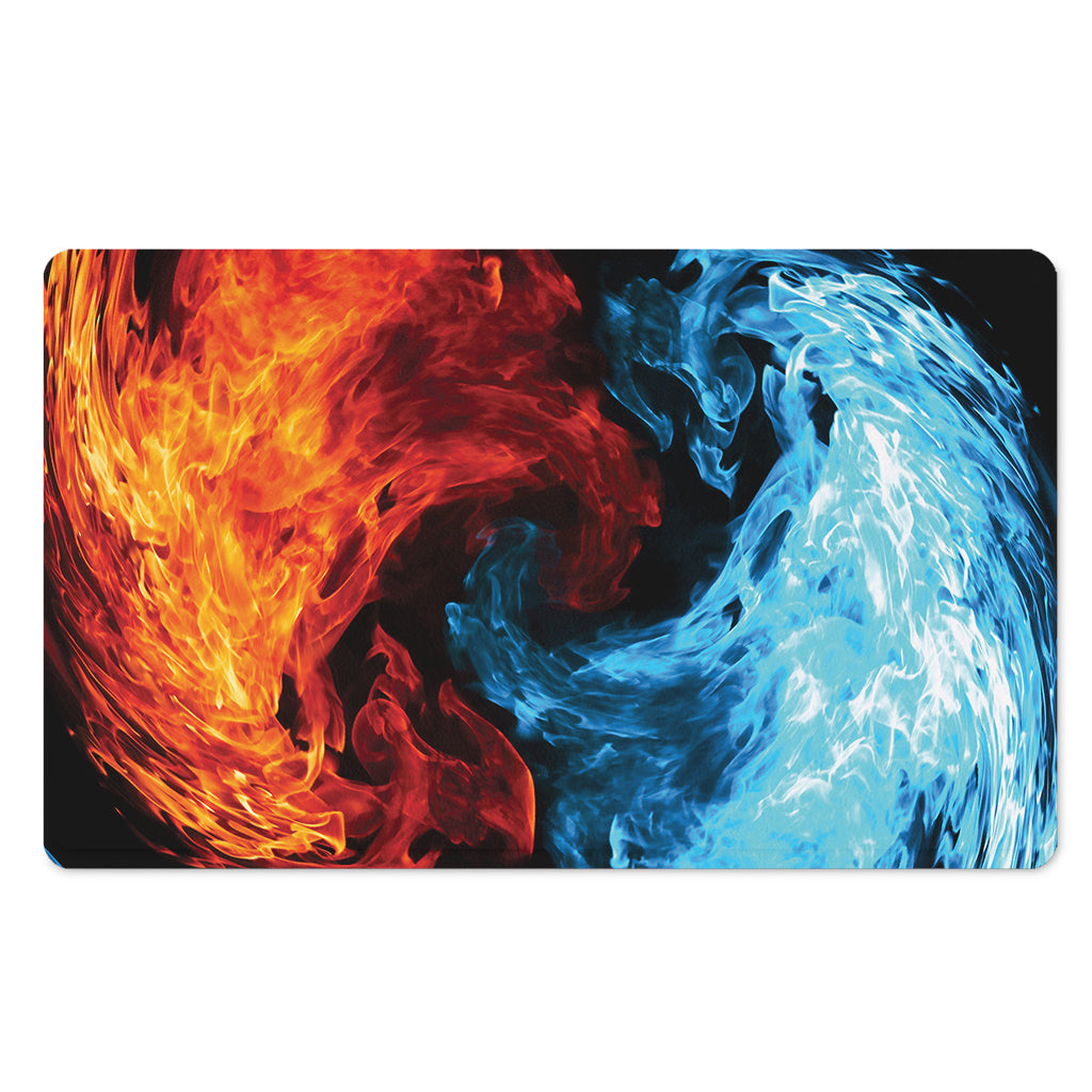 Red And Blue Twin Flame Print Polyester Doormat