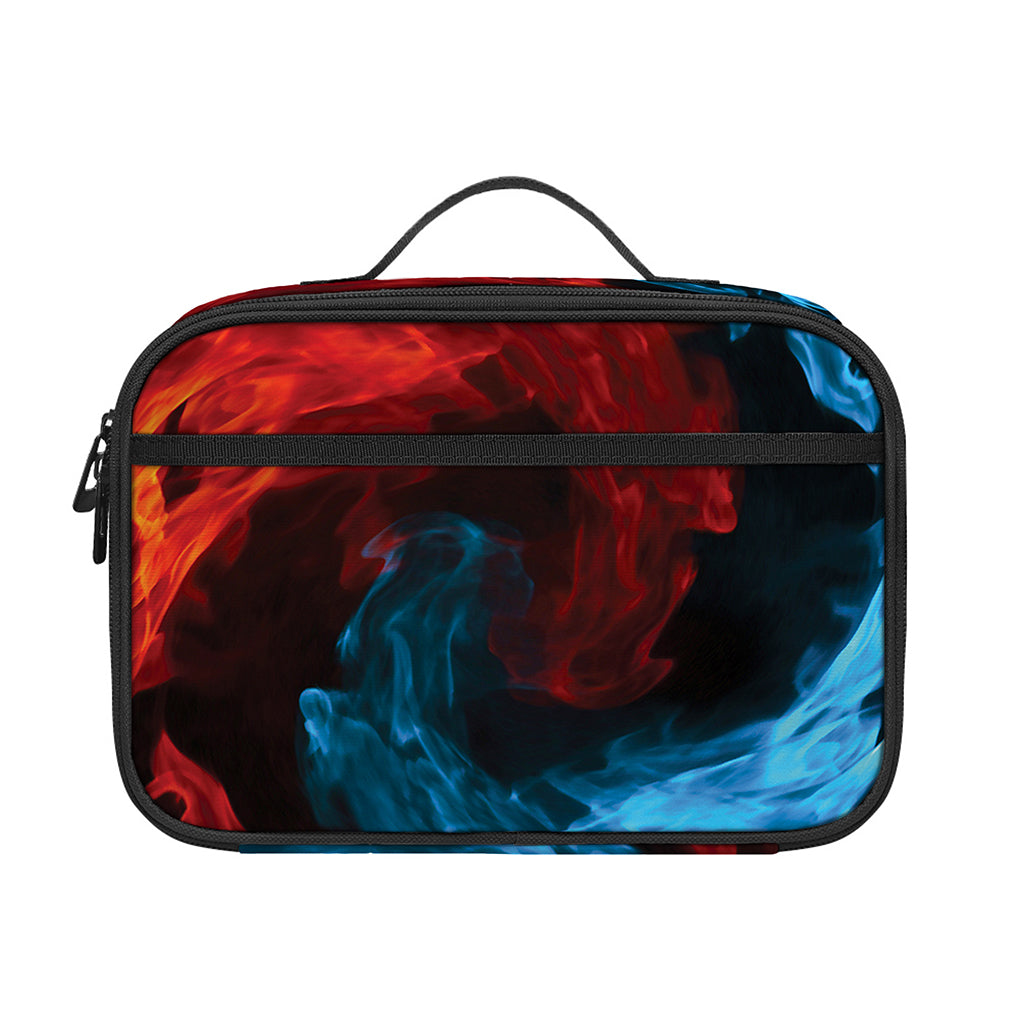 Red And Blue Twin Flame Print Portable Lunch Bag