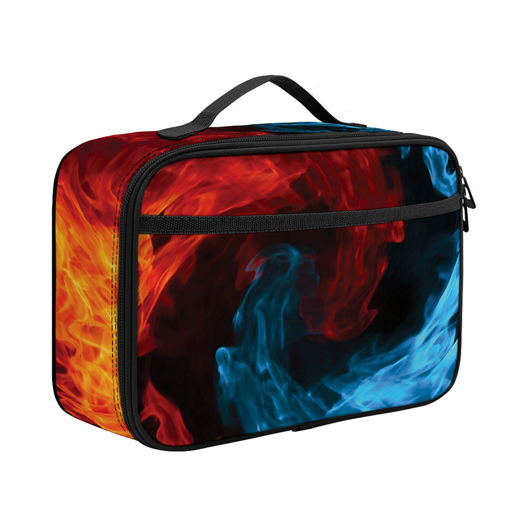 Red And Blue Twin Flame Print Portable Lunch Bag