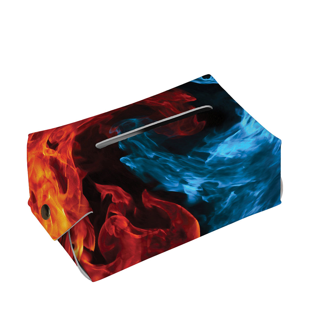 Red And Blue Twin Flame Print Rectangle Tissue Box Cover