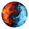 Red And Blue Twin Flame Print Round Blanket