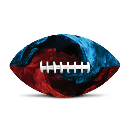 Red And Blue Twin Flame Print Rugby Ball