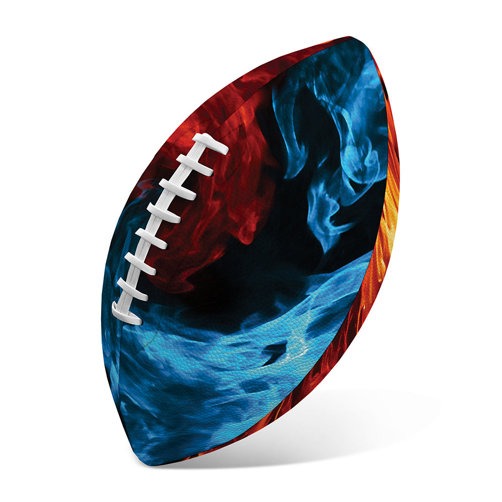Red And Blue Twin Flame Print Rugby Ball