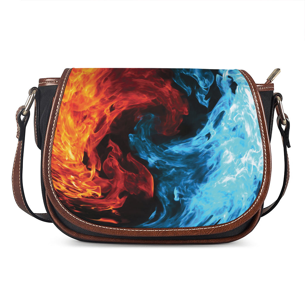 Red And Blue Twin Flame Print Saddle Bag