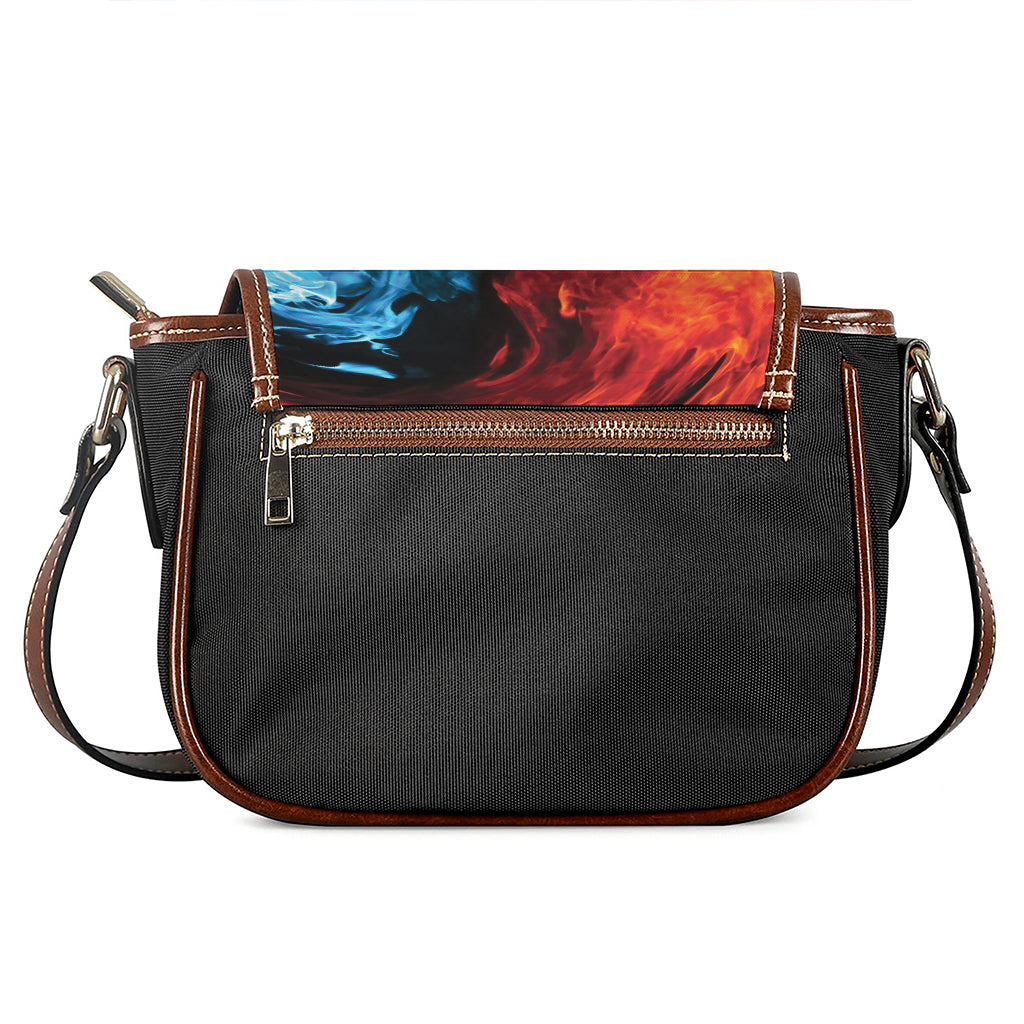 Red And Blue Twin Flame Print Saddle Bag