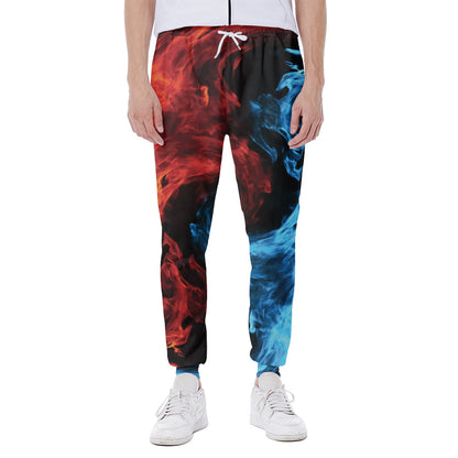 Red And Blue Twin Flame Print Scuba Joggers
