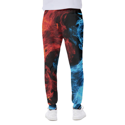 Red And Blue Twin Flame Print Scuba Joggers
