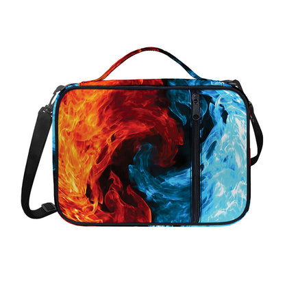Red And Blue Twin Flame Print Shoulder Strap Bible Bag