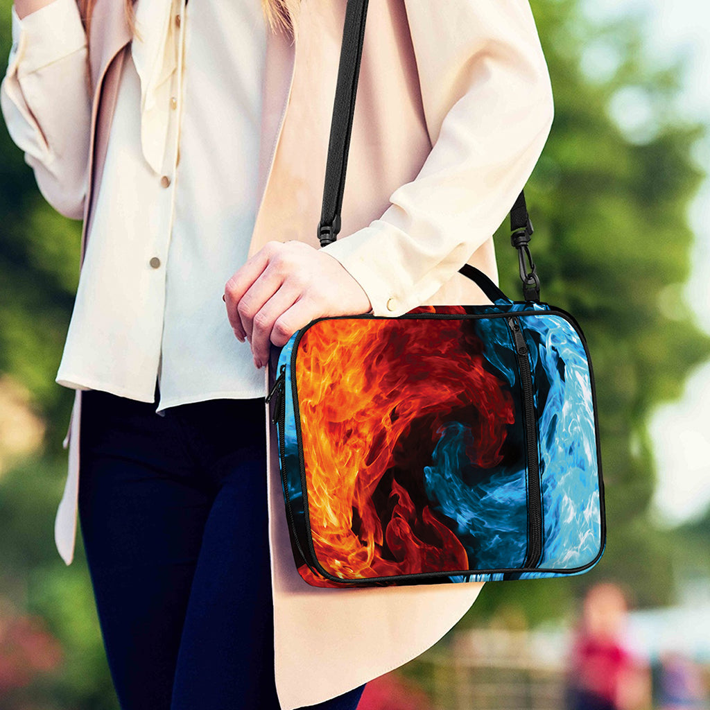 Red And Blue Twin Flame Print Shoulder Strap Bible Bag