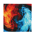 Red And Blue Twin Flame Print Silk Bandana